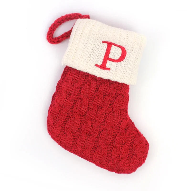 Snowflake Letter Cozy Socks