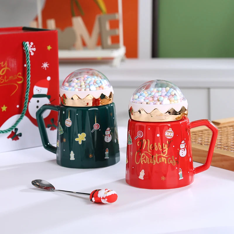 Santa Spoon Mug Set (Lid + Spoon)