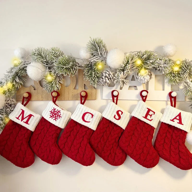 Snowflake Letter Cozy Socks