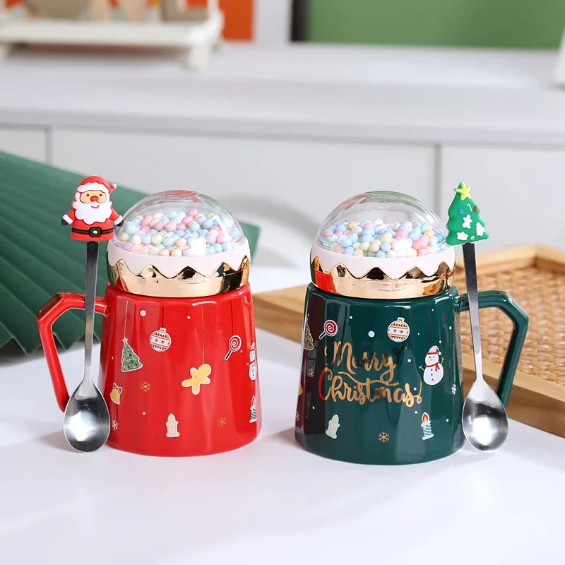Santa Spoon Mug Set (Lid + Spoon)