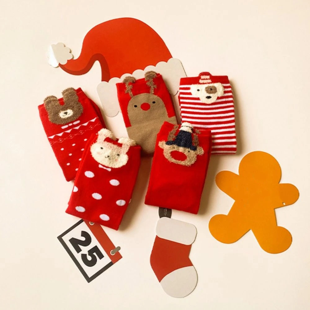 Holiday Cartoon Socks – 5 Pair Set