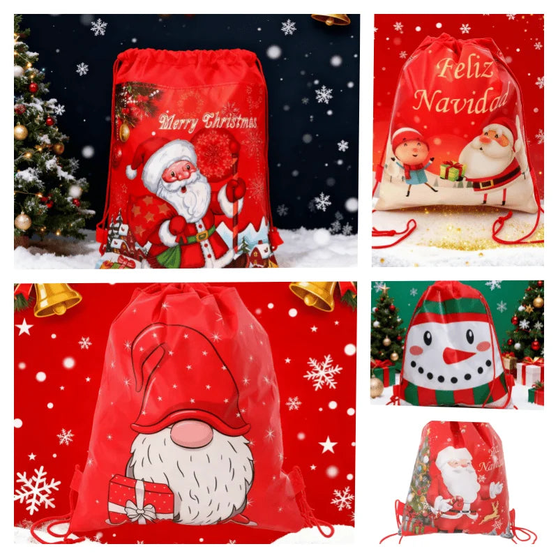 Santa Christmas Drawstring Bag – 2 Pack