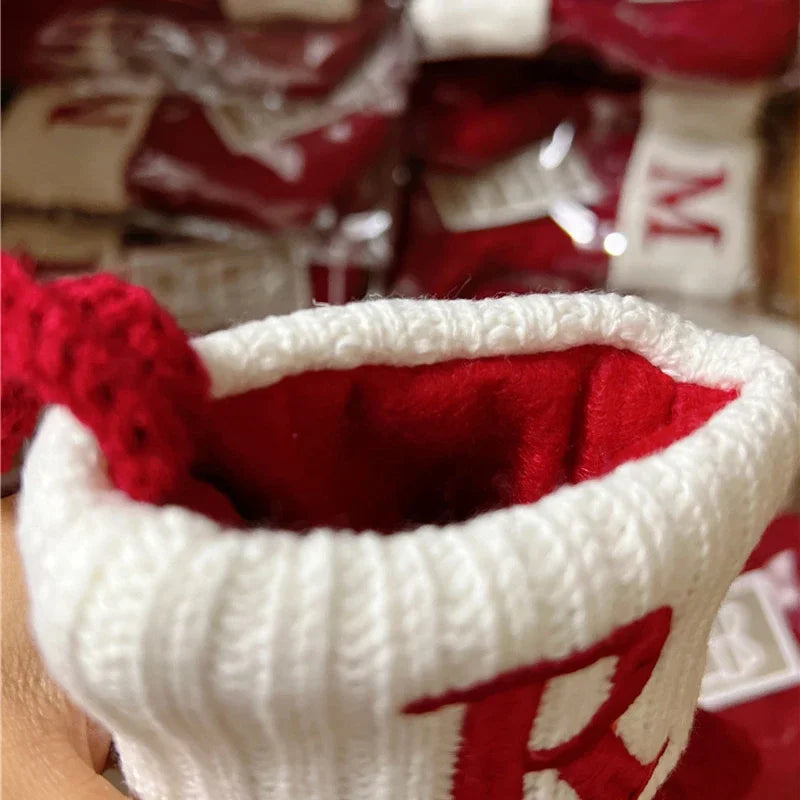 Snowflake Letter Cozy Socks