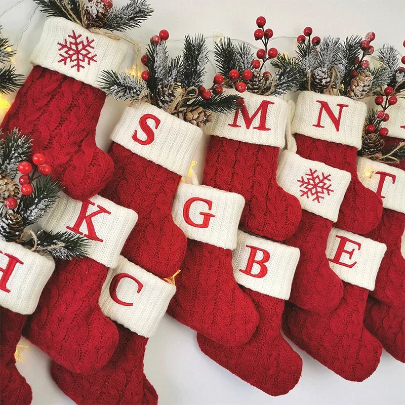 Snowflake Letter Cozy Socks