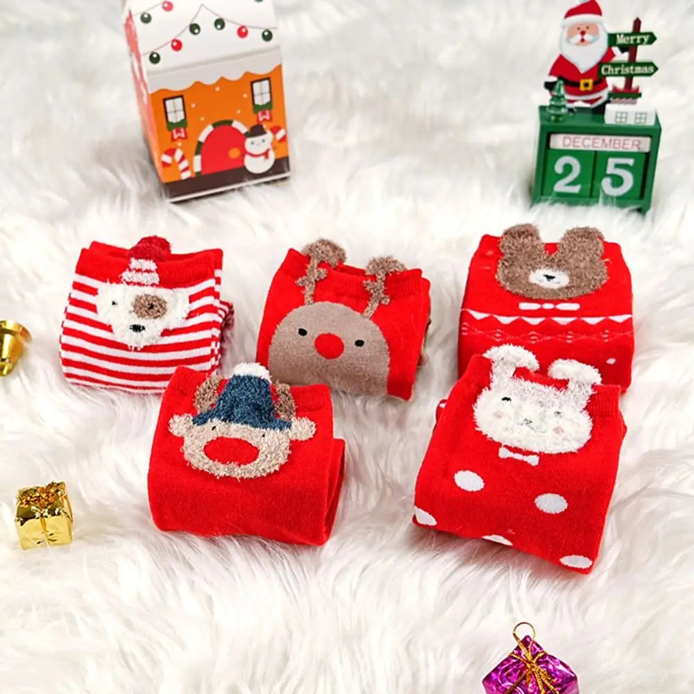 Holiday Cartoon Socks – 5 Pair Set