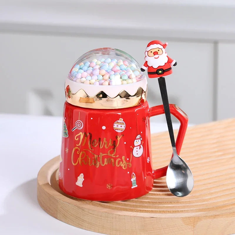Santa Spoon Mug Set (Lid + Spoon)