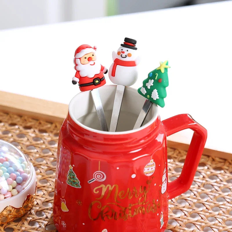 Santa Spoon Mug Set (Lid + Spoon)