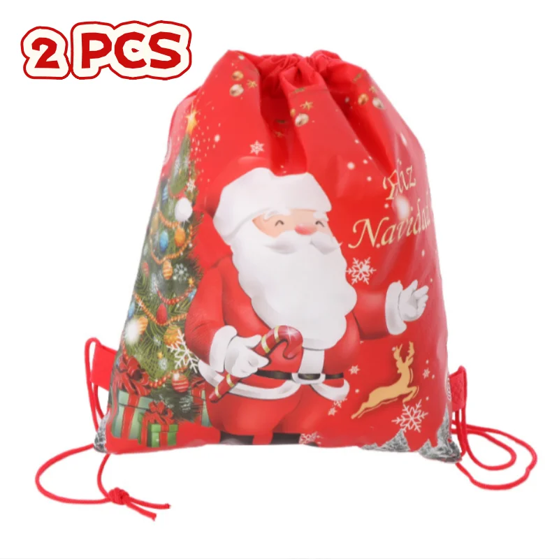 Santa Christmas Drawstring Bag – 2 Pack