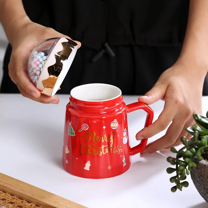 Santa Spoon Mug Set (Lid + Spoon)