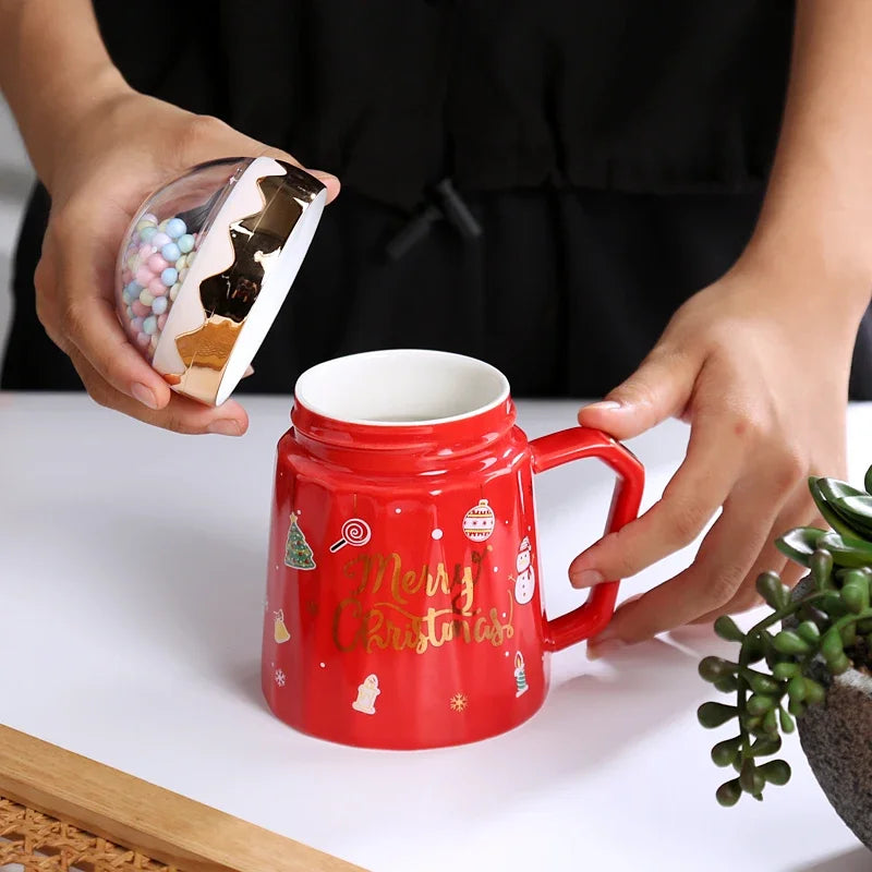 Santa Spoon Mug Set (Lid + Spoon)