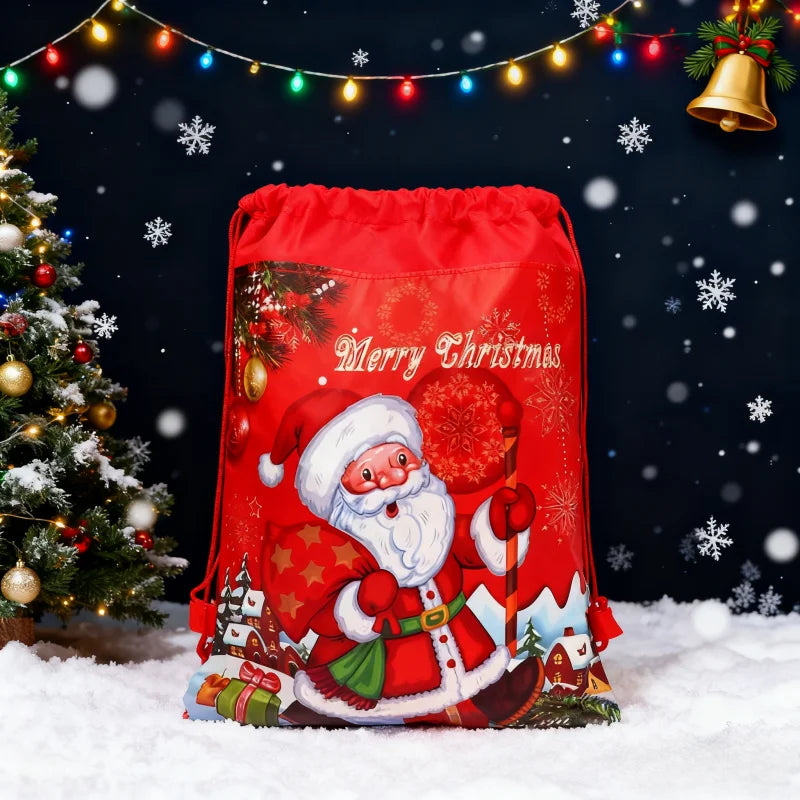 Santa Christmas Drawstring Bag – 2 Pack