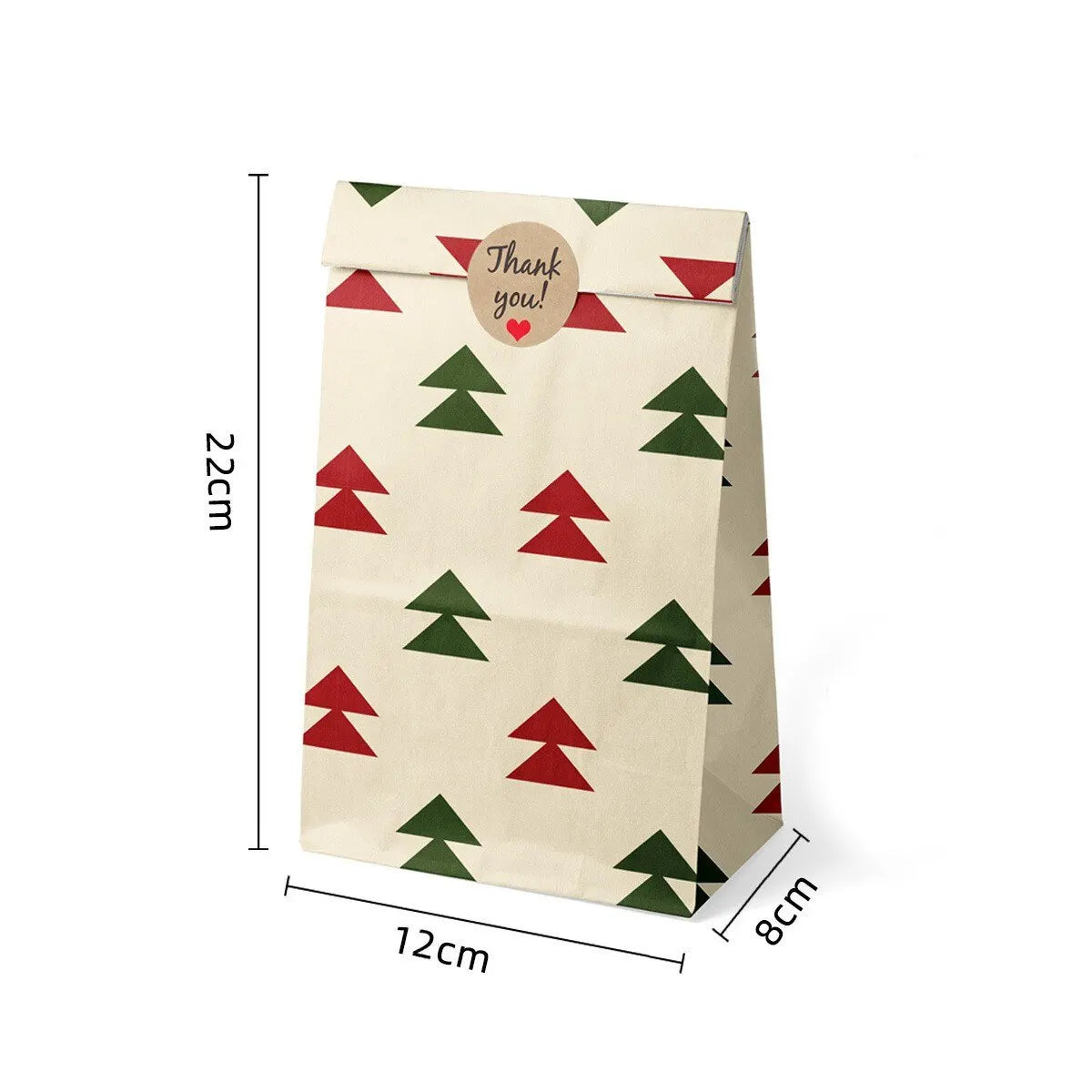 Rustic Kraft Christmas Gift Bag Set – 8 Pack