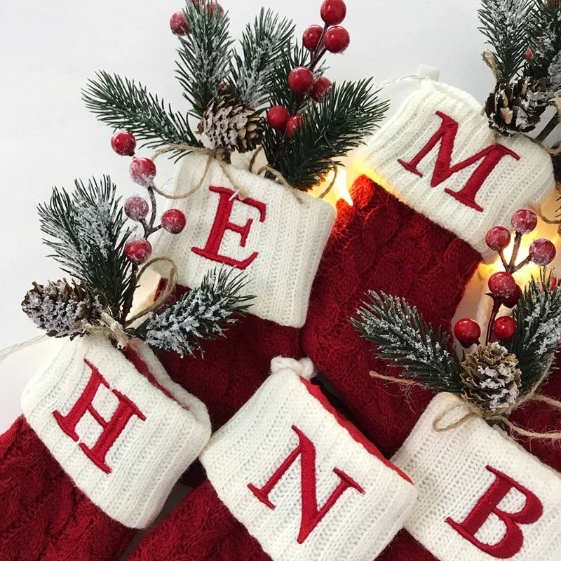Snowflake Letter Cozy Socks