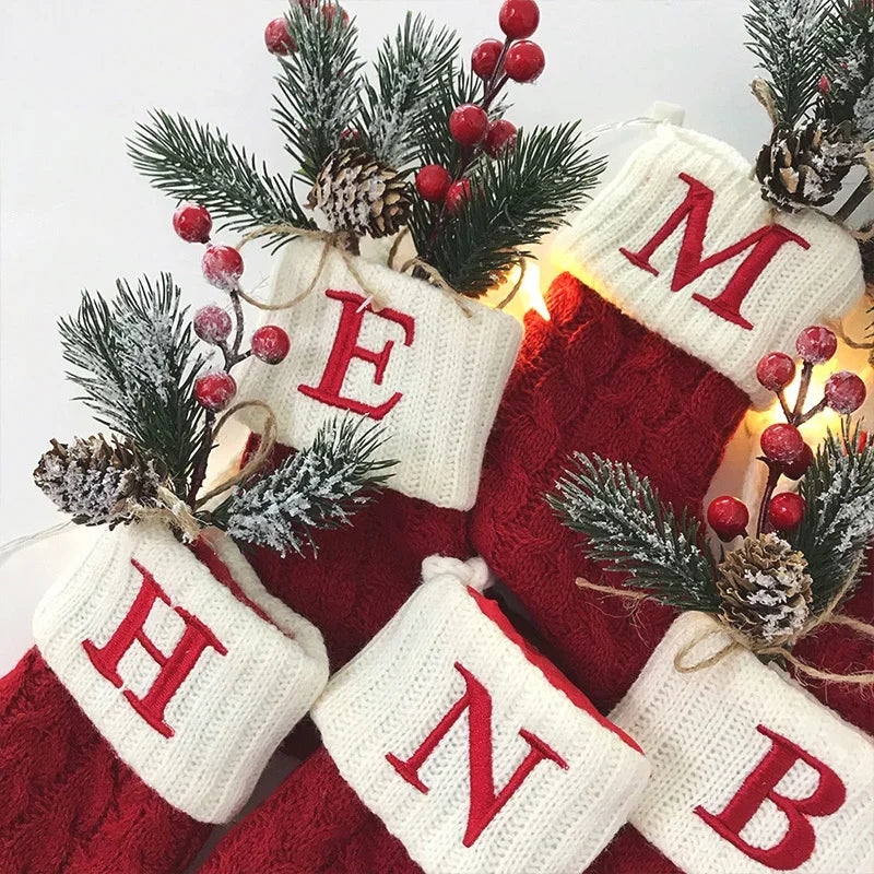 Snowflake Letter Cozy Socks