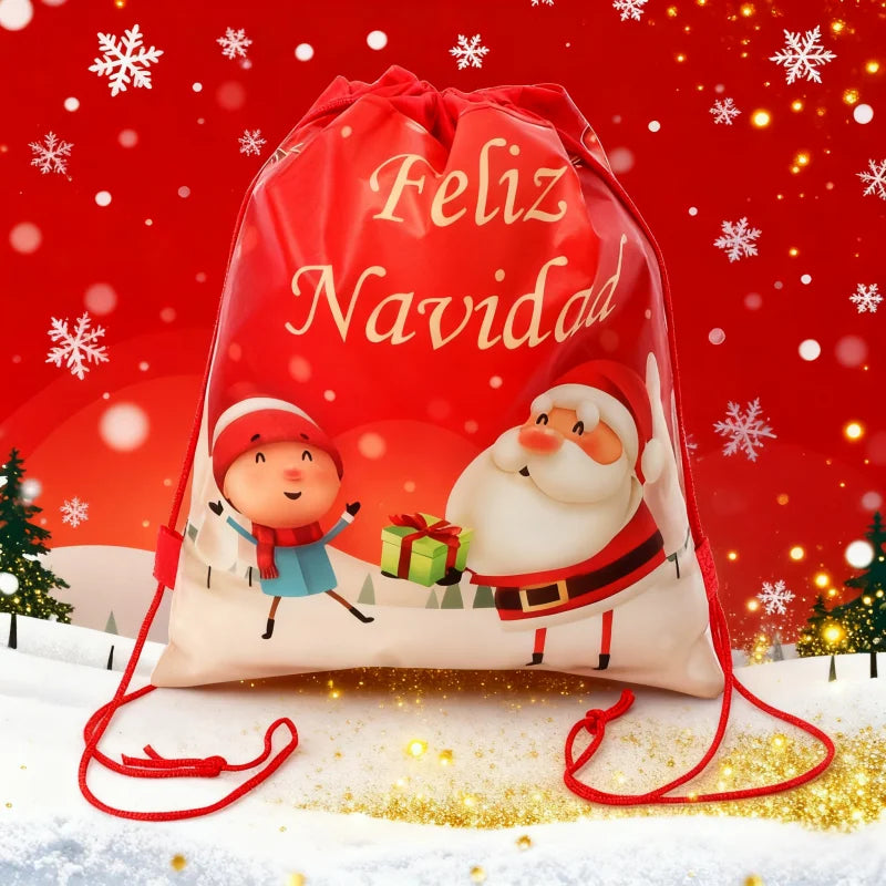 Santa Christmas Drawstring Bag – 2 Pack