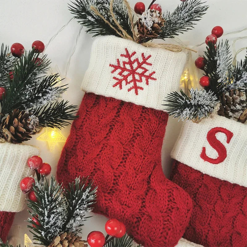 Snowflake Letter Cozy Socks